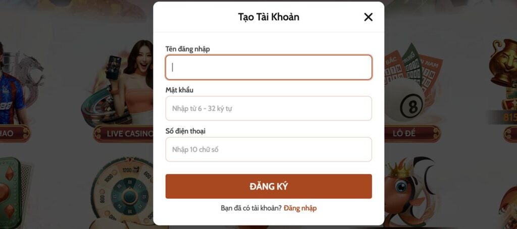 Hướng dẫn tạo tài khoản nhanh chóng tại TAP88